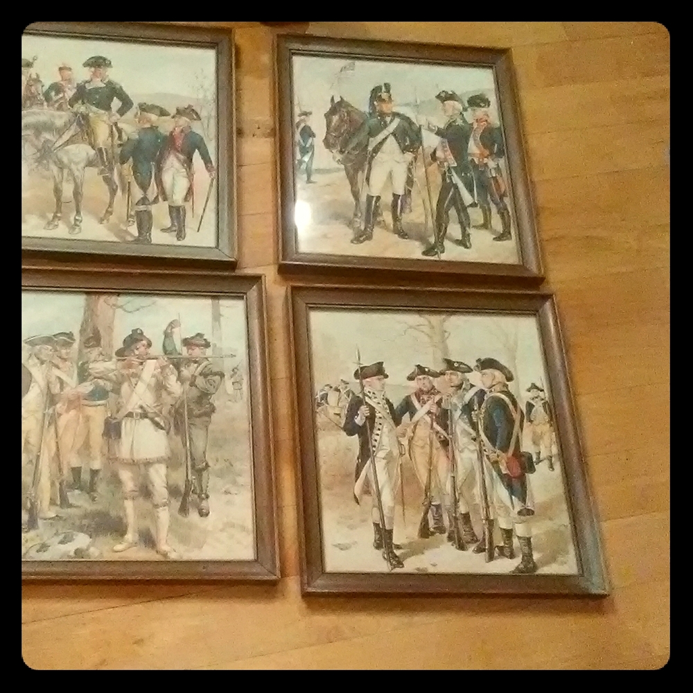 Set of 4 Antique Confederate Civil War Pictures